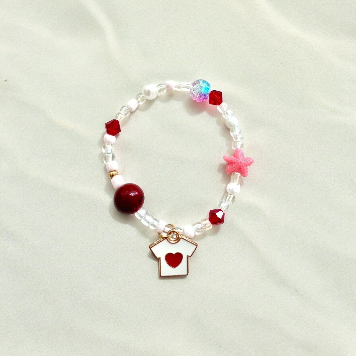 Heart T-Shirt Summer Starfish Inspired Bracelet