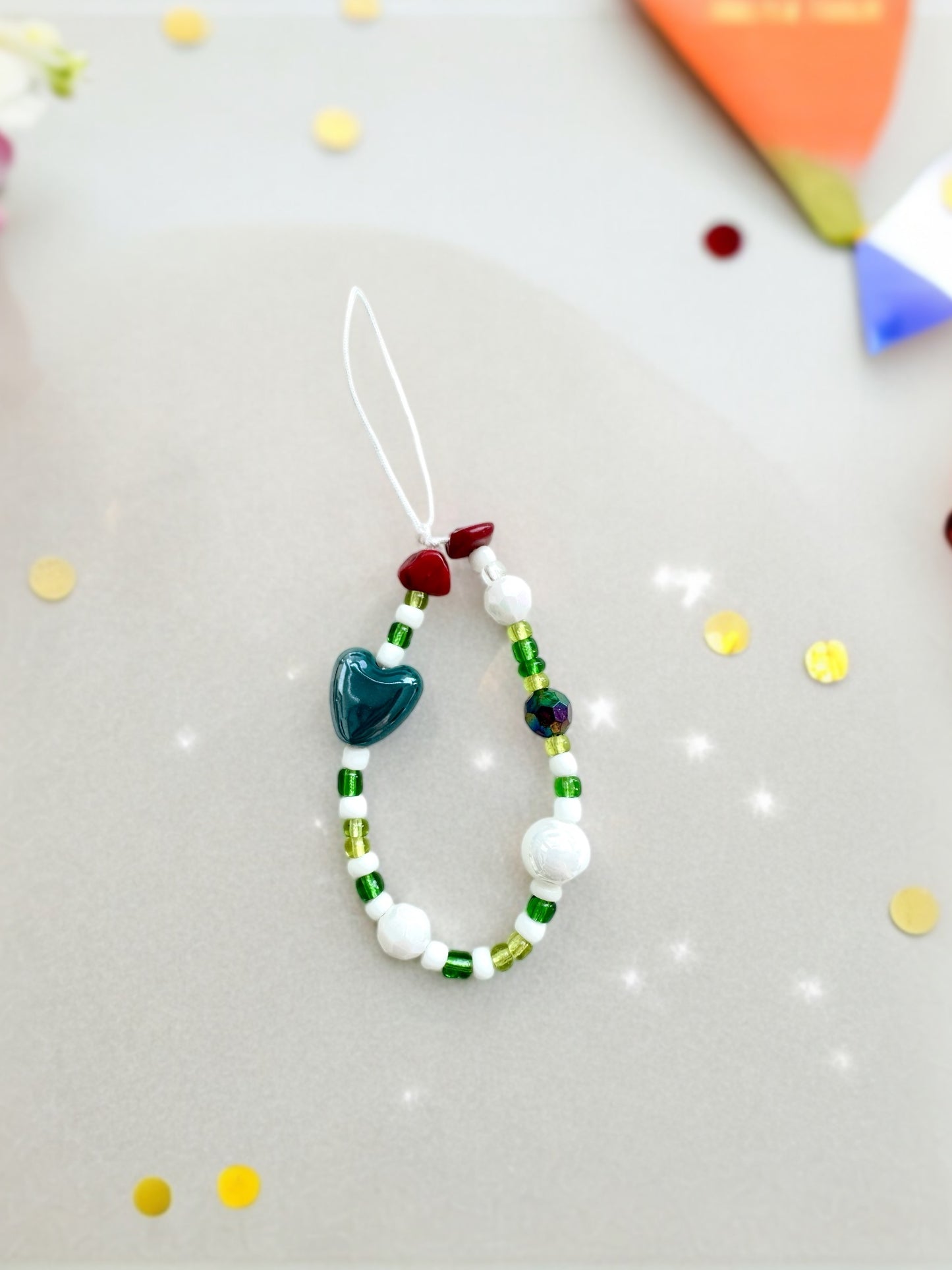 Red Stone Juneteenth-Inspired Unity Green Phone Charm