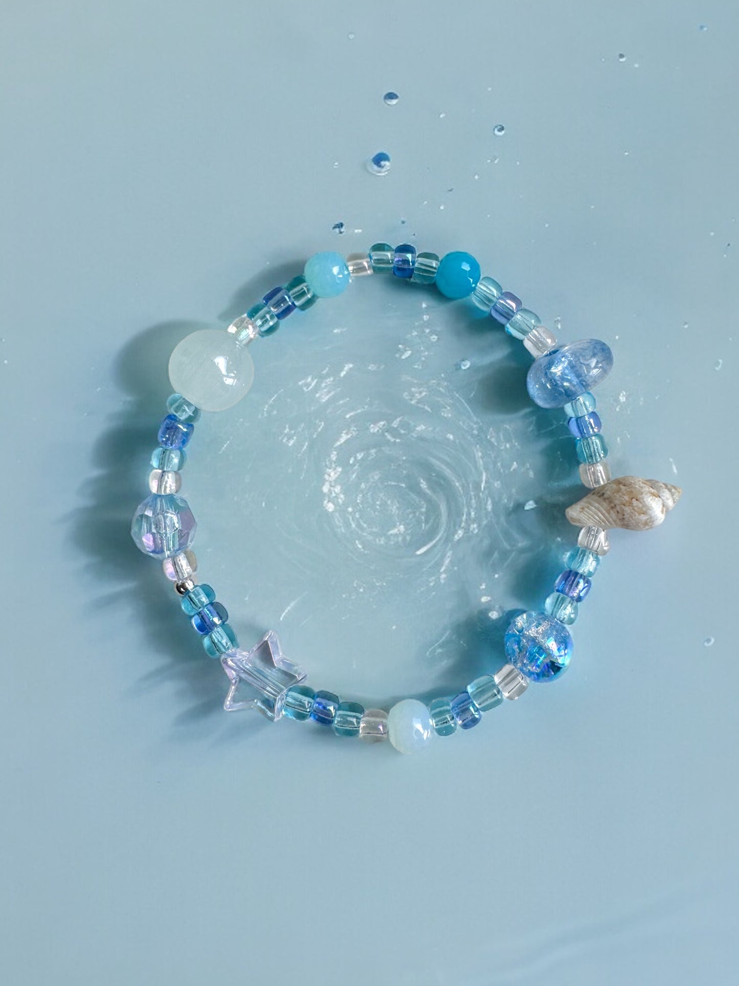 Crystal Blue Summer Beach Inspired Bracelet