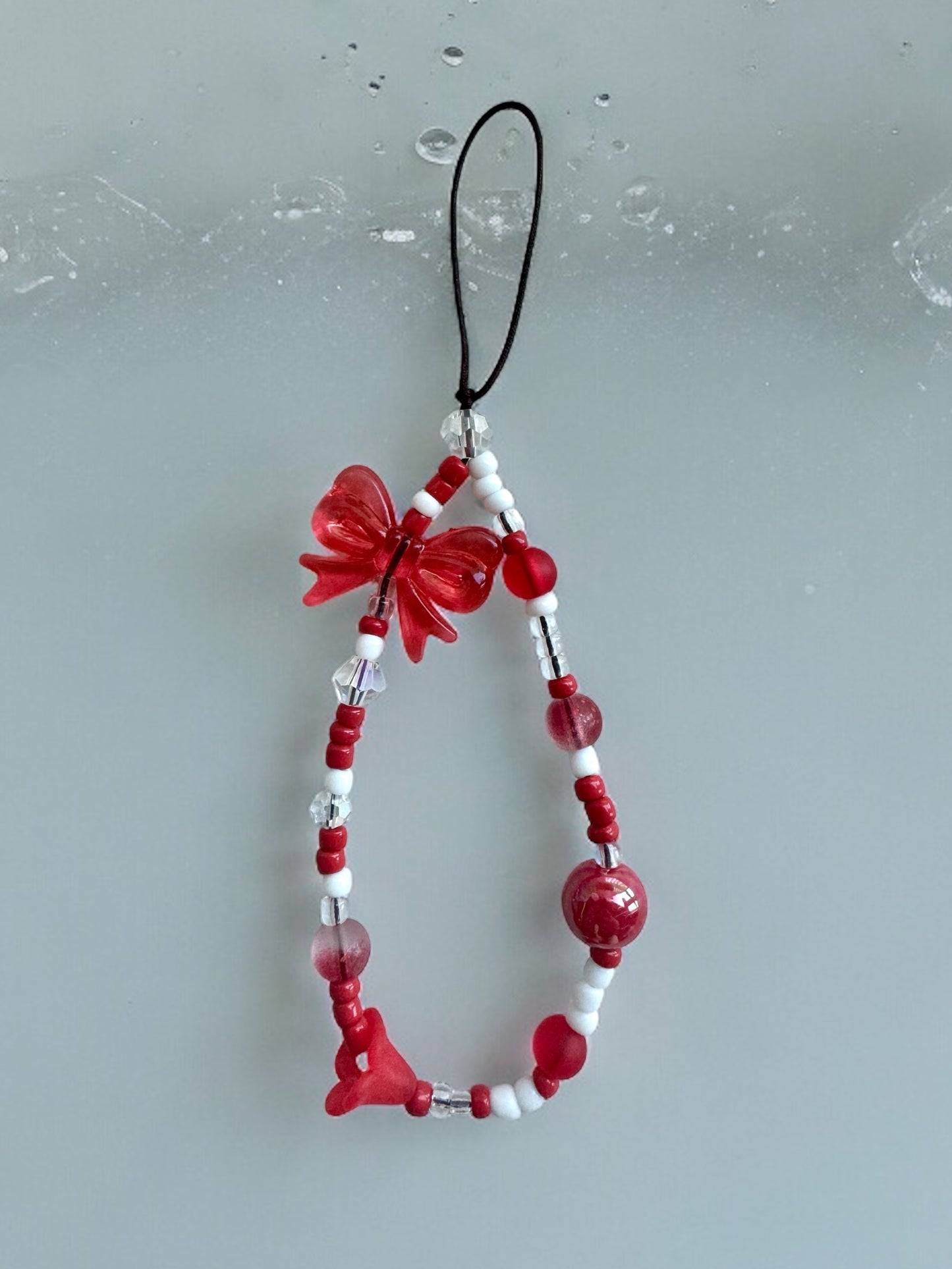 Ruby Ribbon Inspired Lucky Red & White Phone Charm