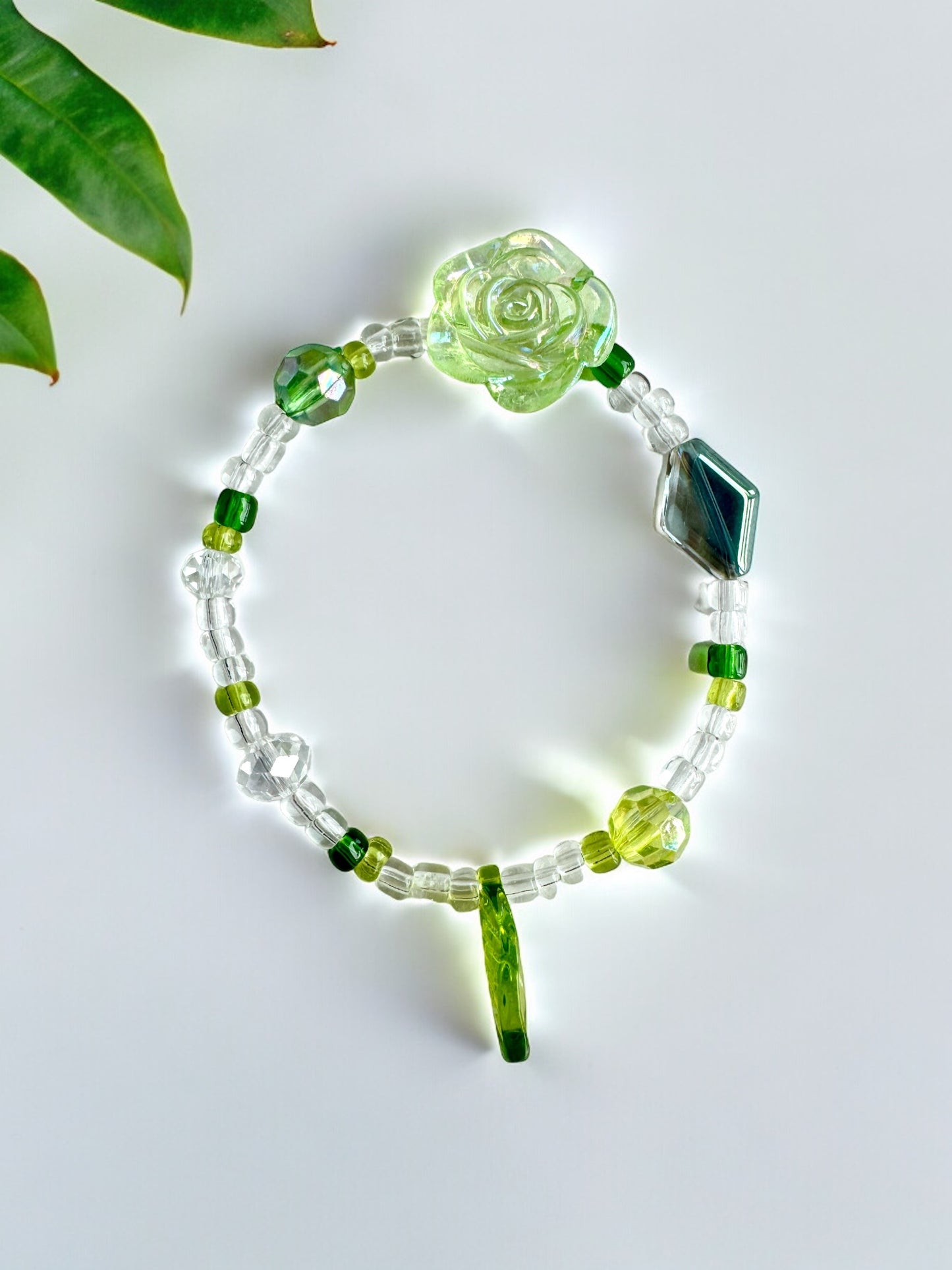 Chikorita Pokémon Inspired Summer Light Green Leaf Bracelet