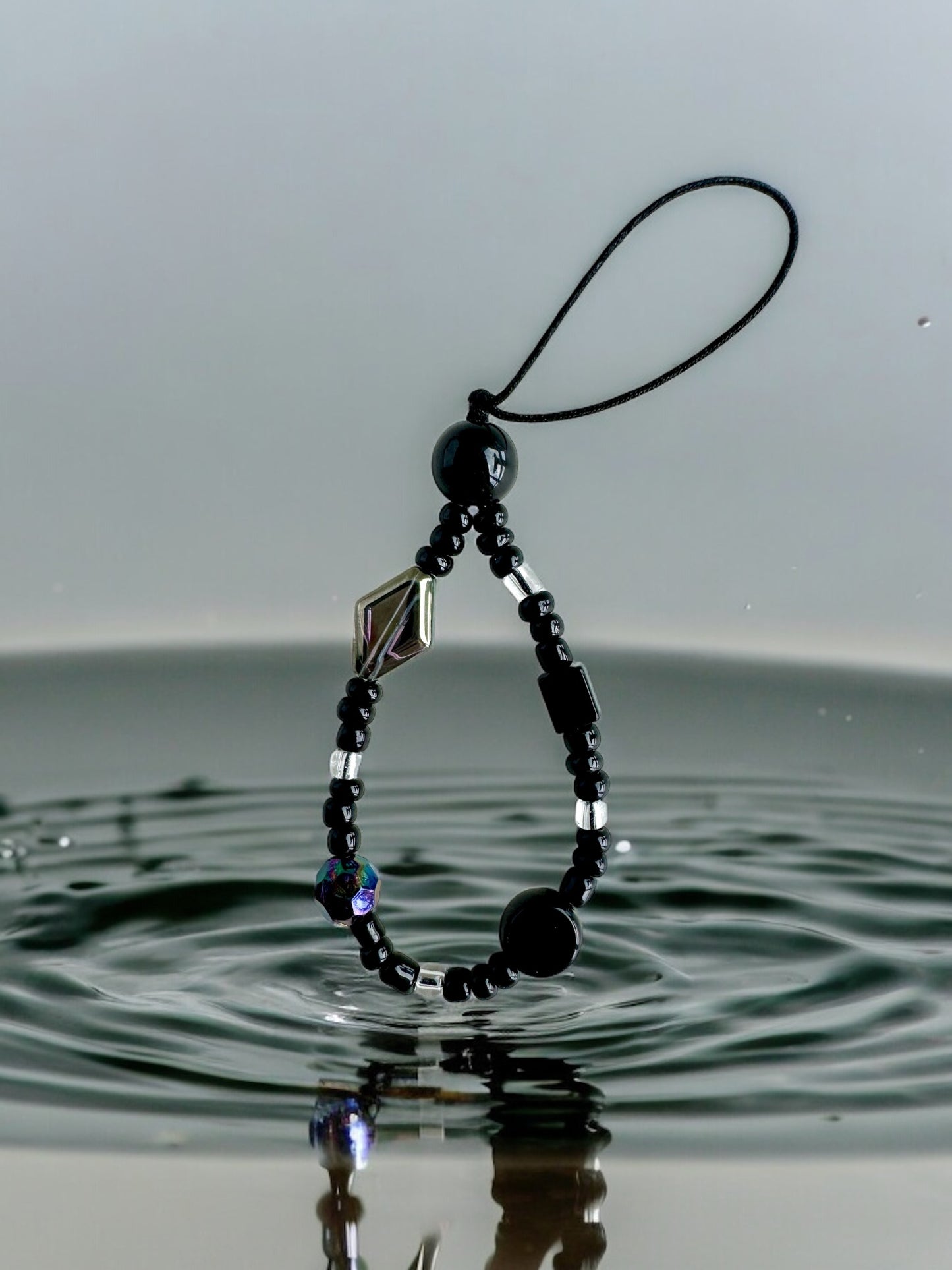 Black Diamond Pearl Inspired Rhombus Phone Charm