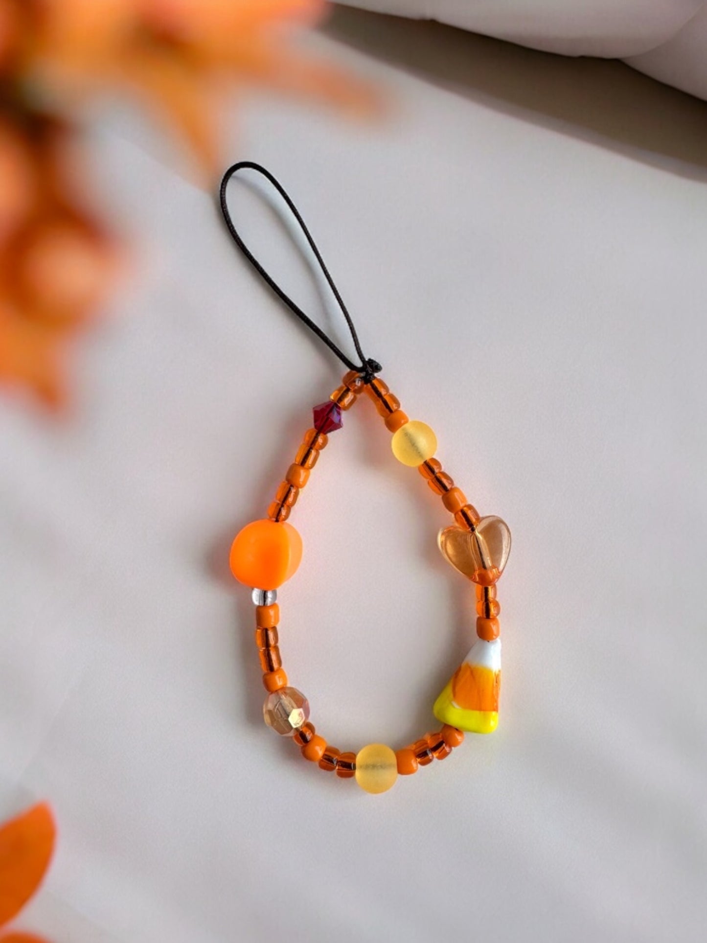 Fall Candy Corn Inspired Orange Phone Charm