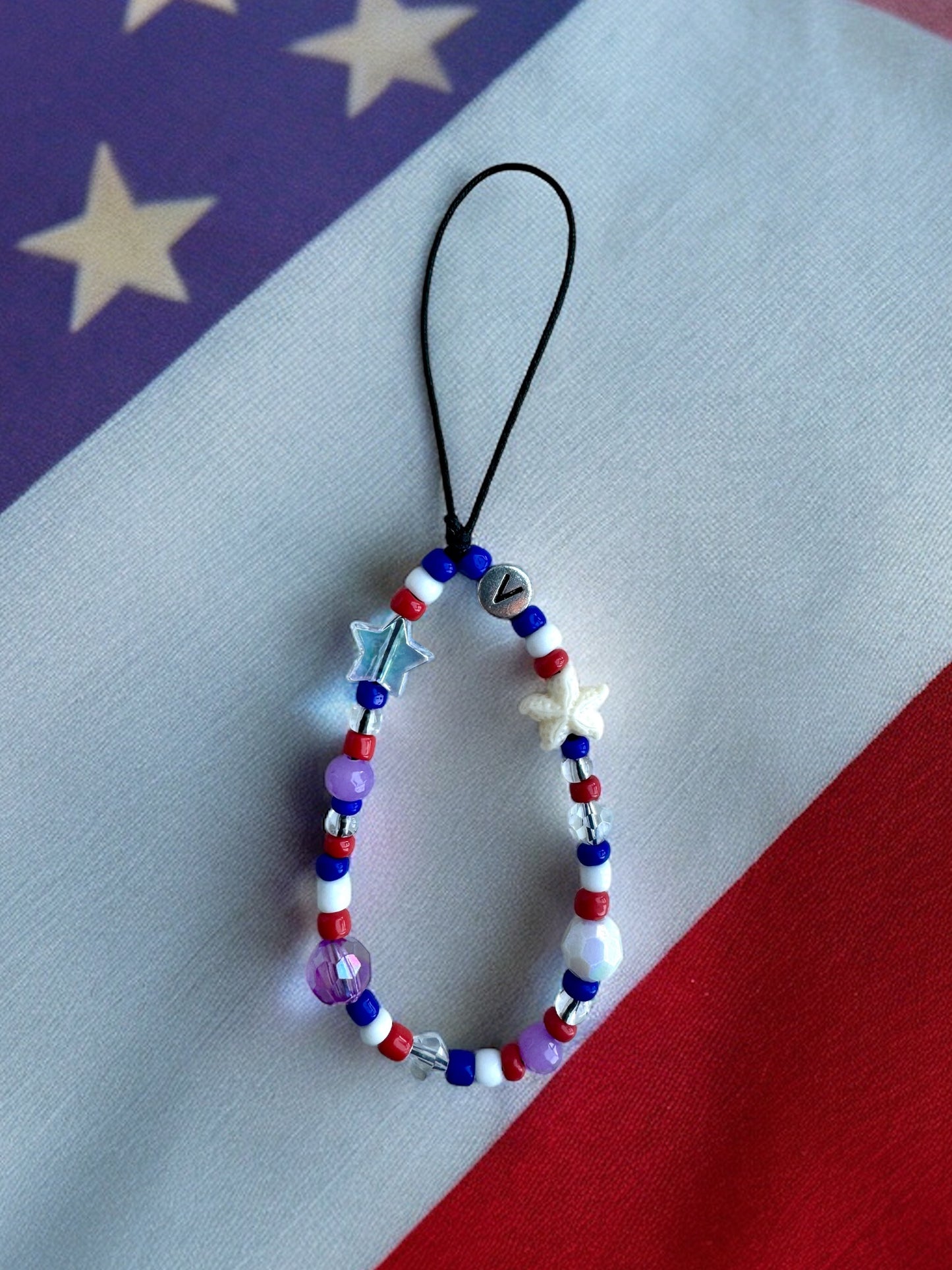 Independence Day Inspired American Flag Phone Charm